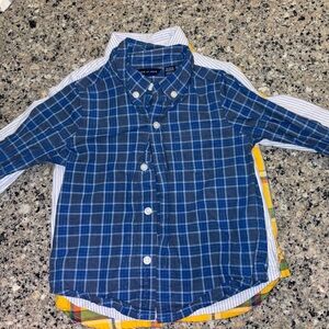 Janie and Jack Blue Plaid Button Down Shirt